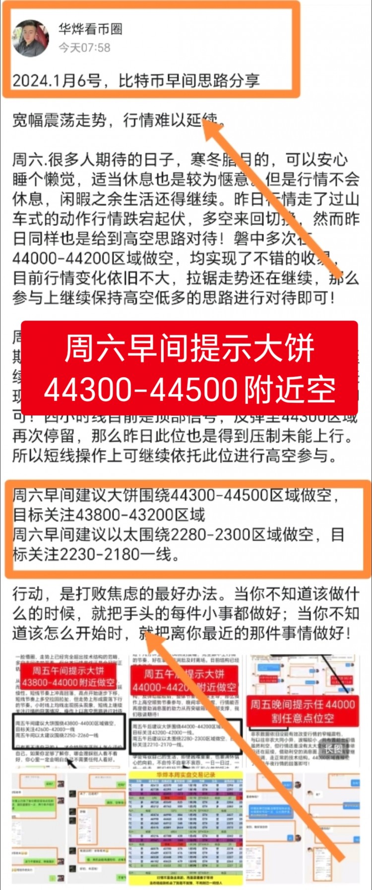 [华烨看币圈]2024.1月6号，周六比特币晚间思路分享