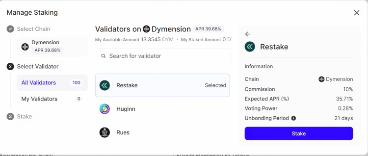 一文梳理 Dymension 质押流程及潜在空投机会