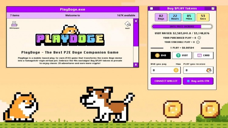 PlayDoge Meme Coin 在预售开始的 10